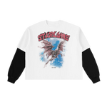 HEAVEN'S ERROR ★ Layered Contrast Sleeve Cotton T-Shirt