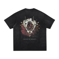 Swan Of Hearts Vintage Washed Hand-Frayed