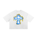 Holy Cross Airbrush Classic Boxy Frayed Tee