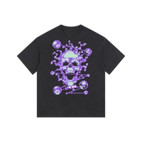 (Purple) 8 Ball Skull Vintage Washed Oversized